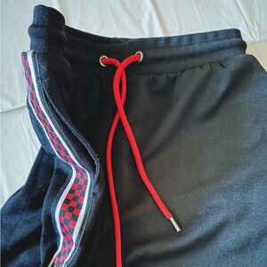 Black and red checkered trendy sweatpants joggers